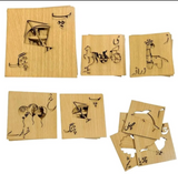 Wooden Urdu & English Alphabet & Shape Stencils Set