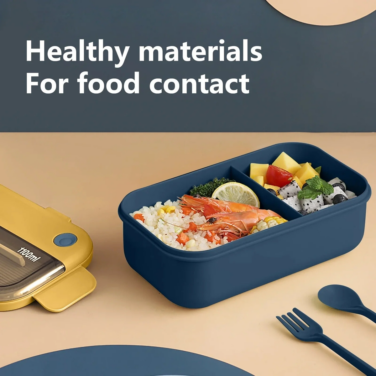 Two Compartment Bento Lunch Box (029-16)