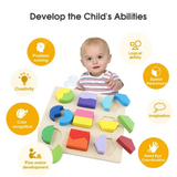 Wooden Puzzle Shapes Educational Toy For Kids - 1 PC (Random) | 2025-7