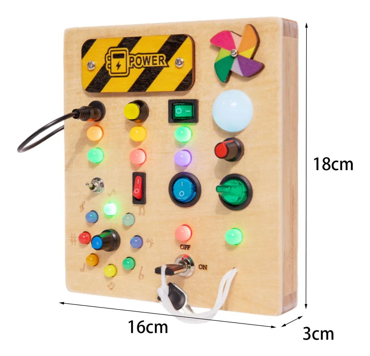 Electric Educational Wooden Montessori Toy with LED Light Switch (TC-044)
