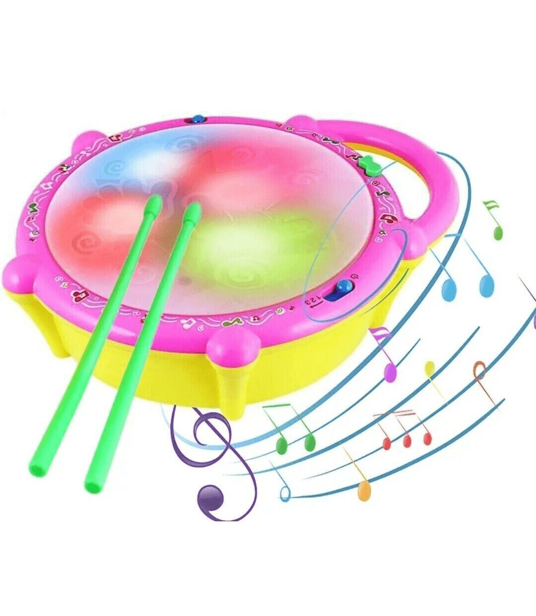 Musical Light Sound Flash Drum with Sticks (168-23)