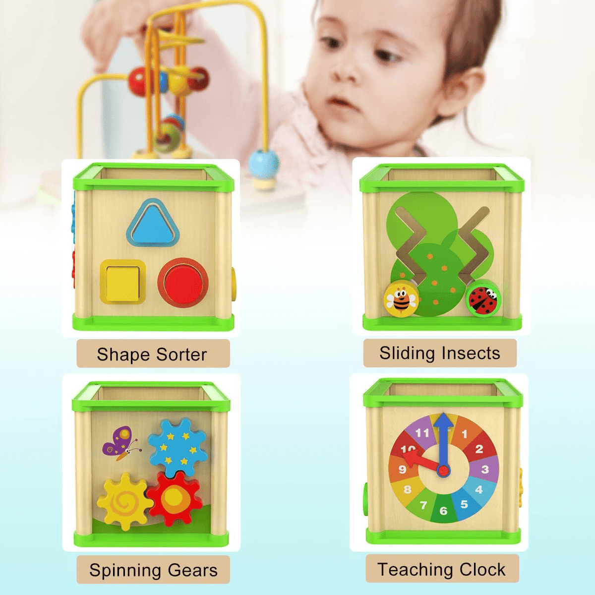 Wooden Activity Cube Board for Kids Hand and Eye Coordination (2025-1 )