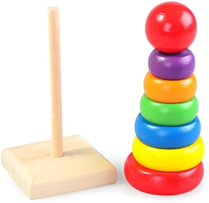 Wooden Stacking Rainbow Tower For Kids (2025-58)