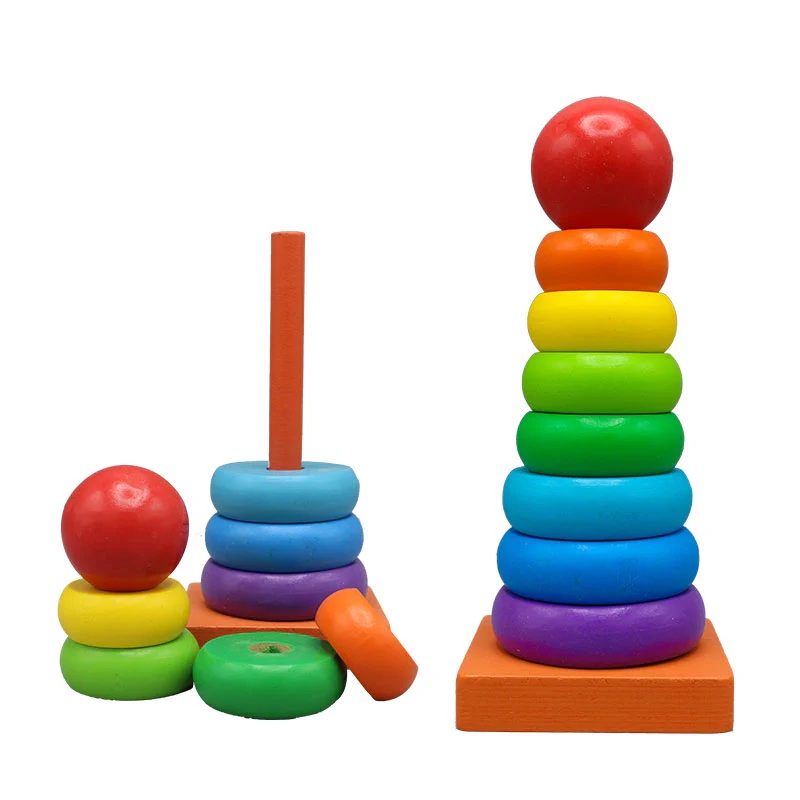Wooden Stacking Rainbow Tower For Kids (2025-58)