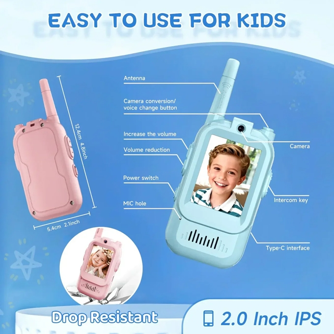 2Pcs Rechargeable Kids Video Walkie Talkie Set (K300)