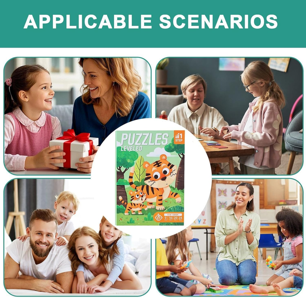 Creative Magnetic Puzzle Book for Kids (Fairy, Sea & Animal Themes)