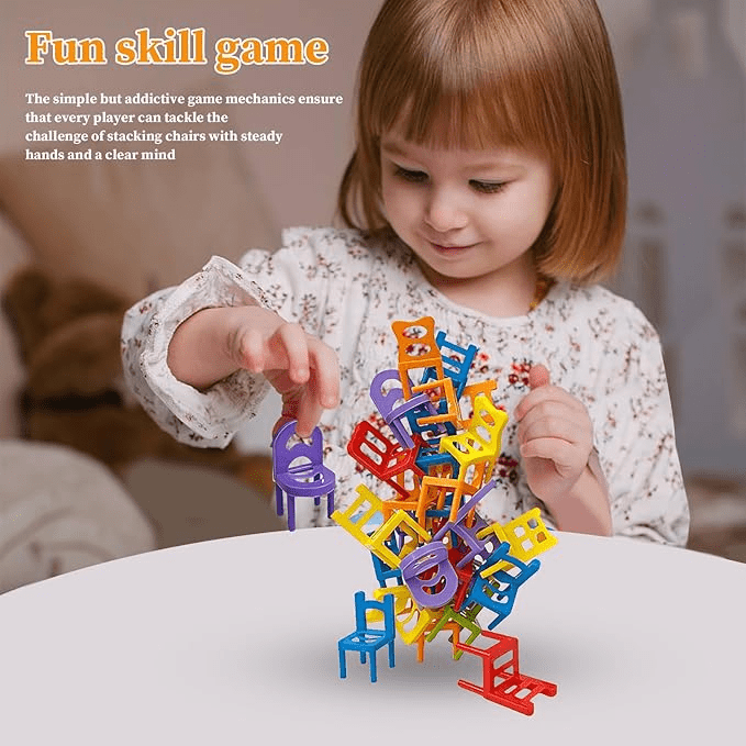 Stacking Chairs Balance Puzzle Battle Building Blocks Game (188D-60)