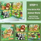 Creative Magnetic Puzzle Book for Kids (Fairy, Sea & Animal Themes)