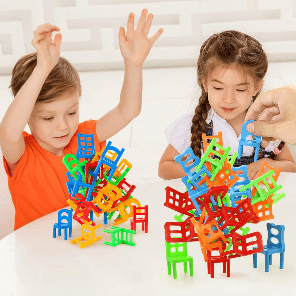 Stacking Chairs Balance Puzzle Battle Building Blocks Game (188D-60)