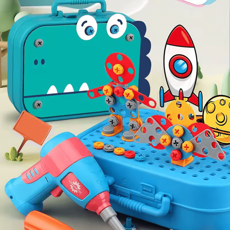 Creative 3D Drill Toy Set Space Simulation Screw Tool Box Random (232pcs)