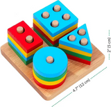 Wooden Geometric Shape Matching Blocks For Kids (2025-56)
