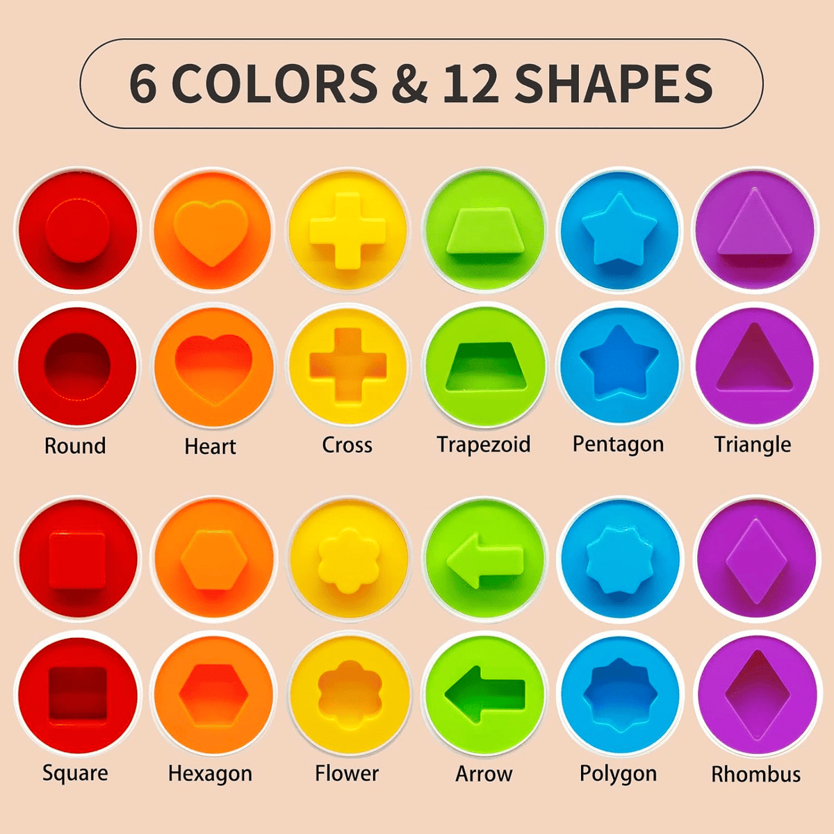 Children's Early Education Multi Shapes & Numbers Eggs Toy (FXB-4)