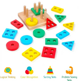 Wooden Geometric Shape Matching Blocks For Kids (2025-56)