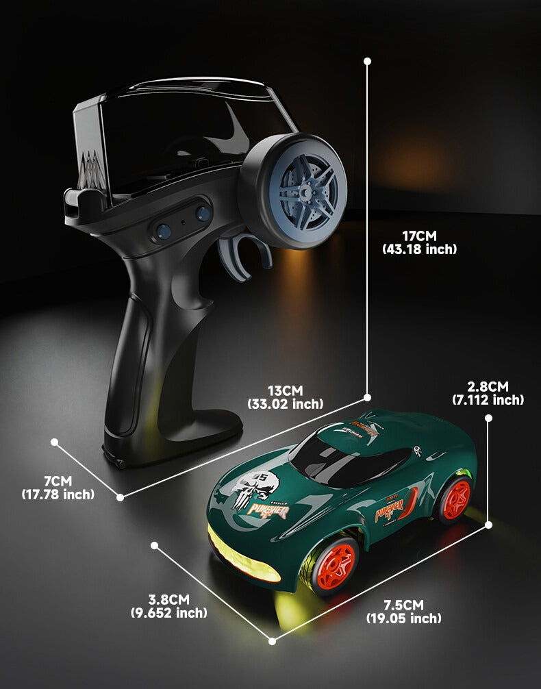 Lighting Mini Desktop Drift RC Car 1/64 Scale 4WD