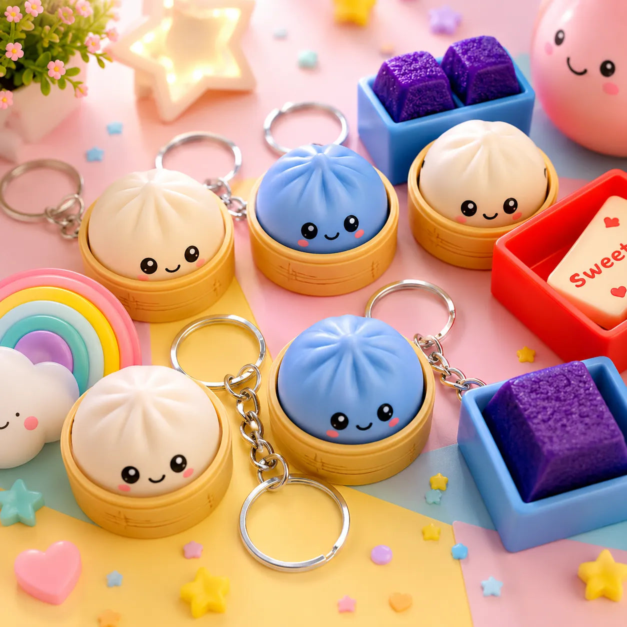 Colorful Mini Keychain Toy for Kids in Multiple Colors