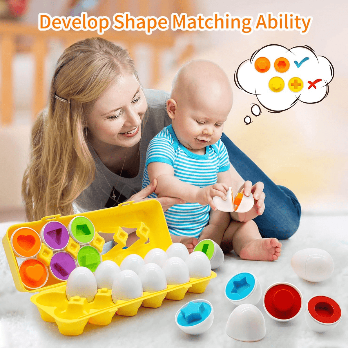 Children's Early Education Multi Shapes & Numbers Eggs Toy (FXB-4)