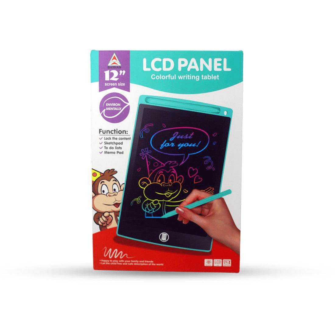 12" LCD Writing Tablet Multicolor Screen Writing Erasable Writing Board (1201C)