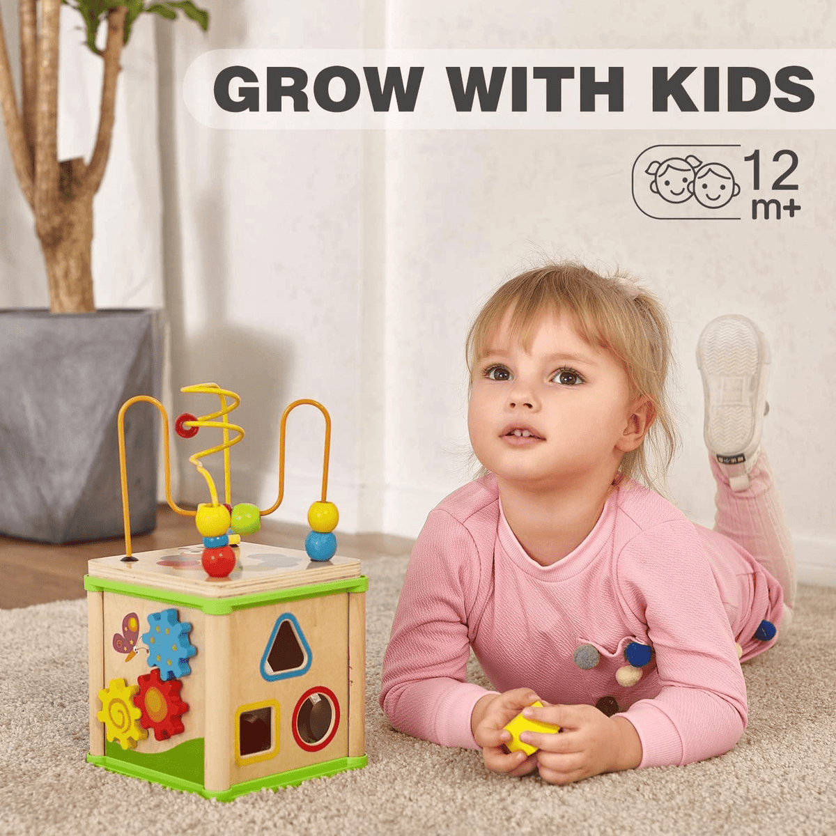 Wooden Activity Cube Board for Kids Hand and Eye Coordination (2025-1 )