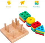 Wooden Geometric Shape Matching Blocks For Kids (2025-56)