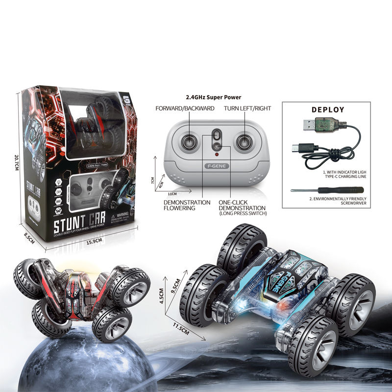 Rechargeable 360° Flips Rotating RC Stunt Car (ZX-T001)