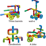 Colorful Creative Pipe Puzzle Building Blocks for Kids With Wheels (64 Pcs | 5117)