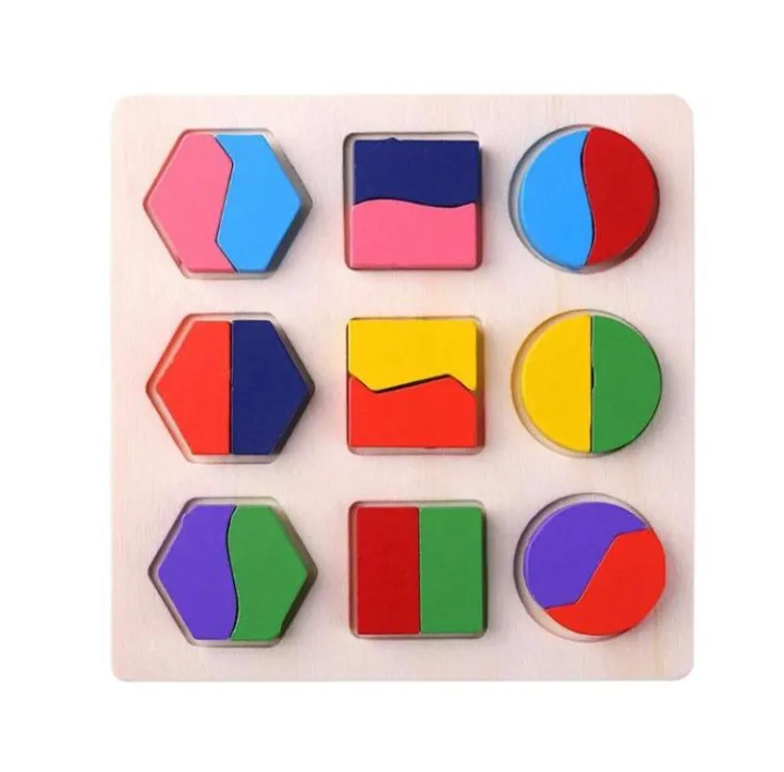 Wooden Puzzle Shapes Educational Toy For Kids - 1 PC (Random) | 2025-7
