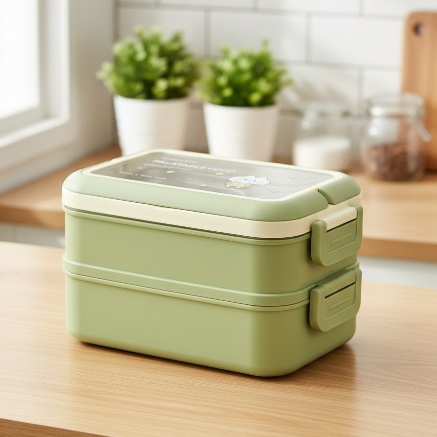 Double Layer Stainless Steel Kids Lunch Box (029-9)
