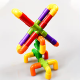 Colorful Creative Pipe Puzzle Building Blocks for Kids With Wheels (64 Pcs | 5117)