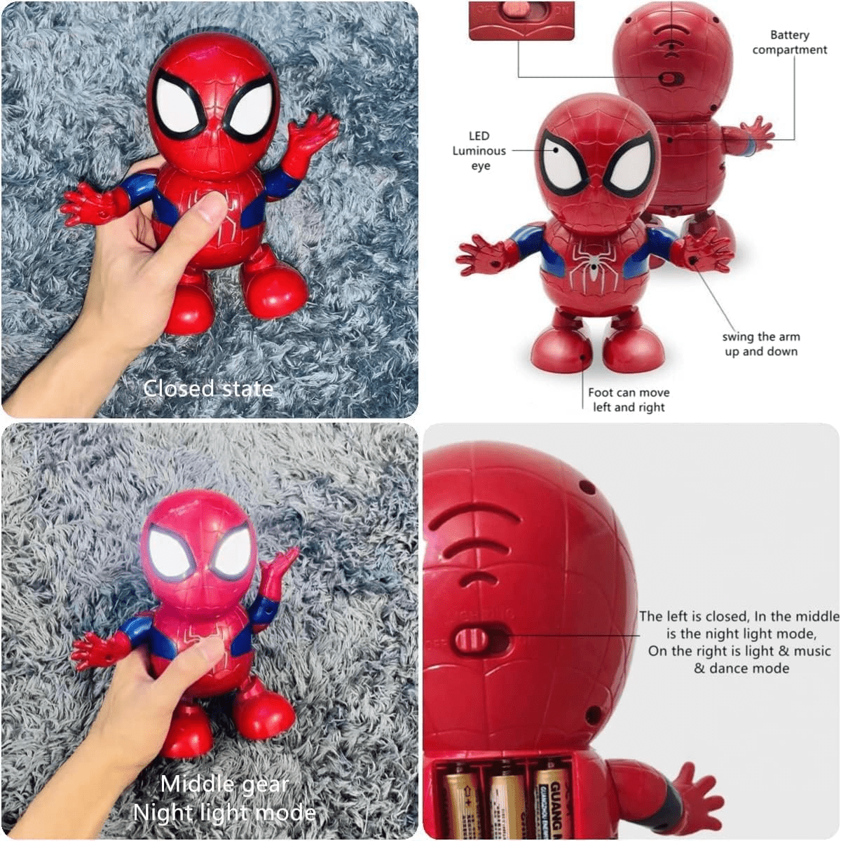 Dancing Spider - Man Toy with Lights & Music for Kids - Toynix