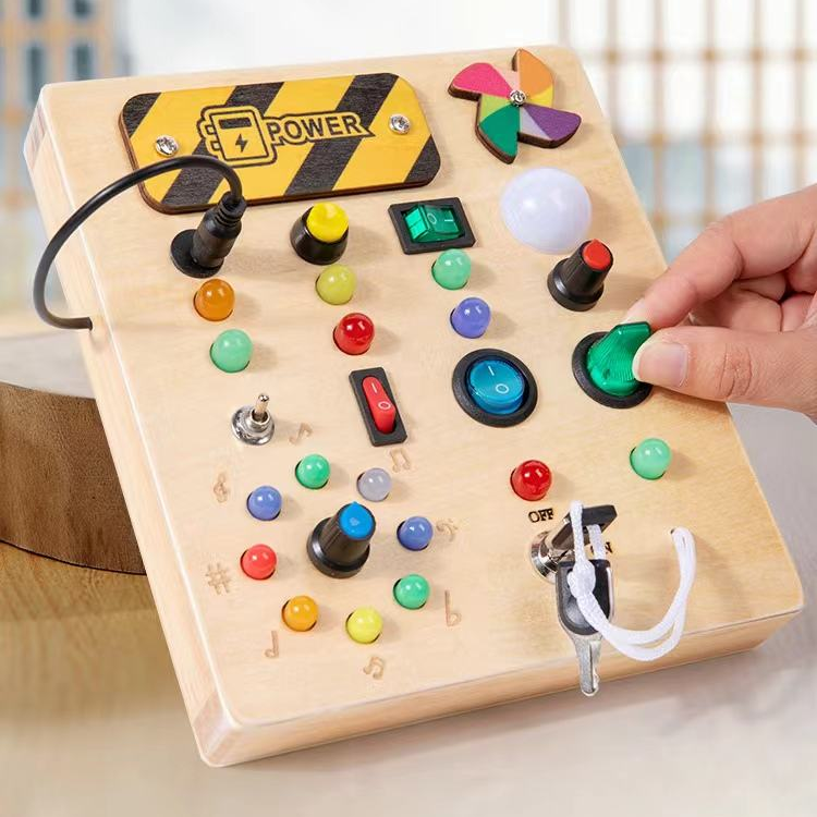 Electric Educational Wooden Montessori Toy with LED Light Switch (TC-044)