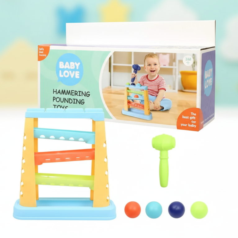 Baby Hammer & Roll Ball Pounding Toy Set for Kids