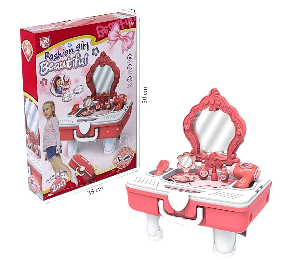 2 in 1 Draw-Bar Box Dressing Table Toys (6610-1)