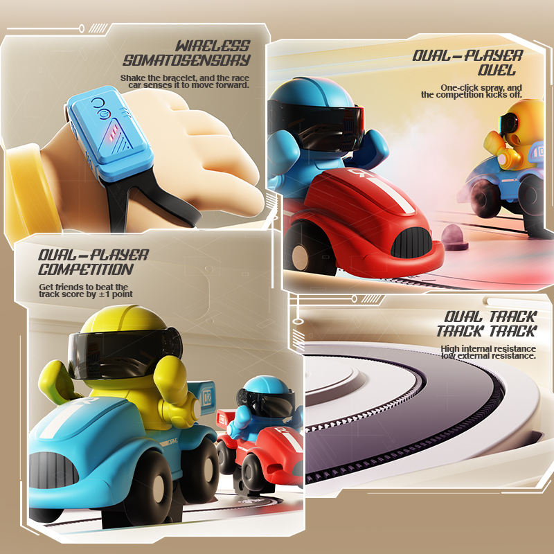 Two-Player Hand Gesture Control Race Track Set for Kids (P010)