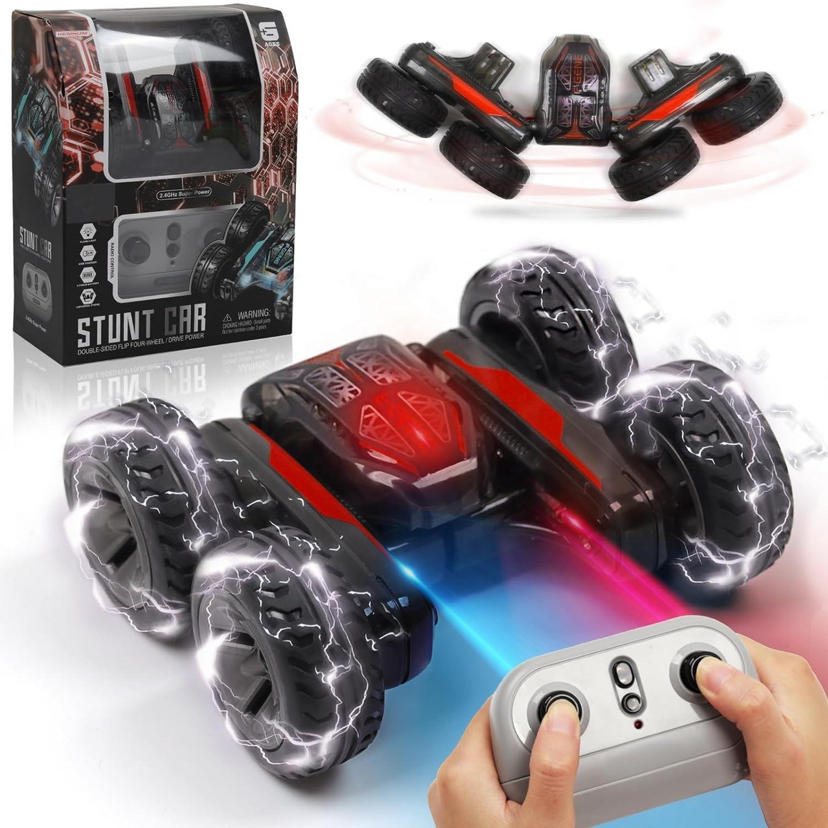 Rechargeable 360° Flips Rotating RC Stunt Car (ZX-T001)