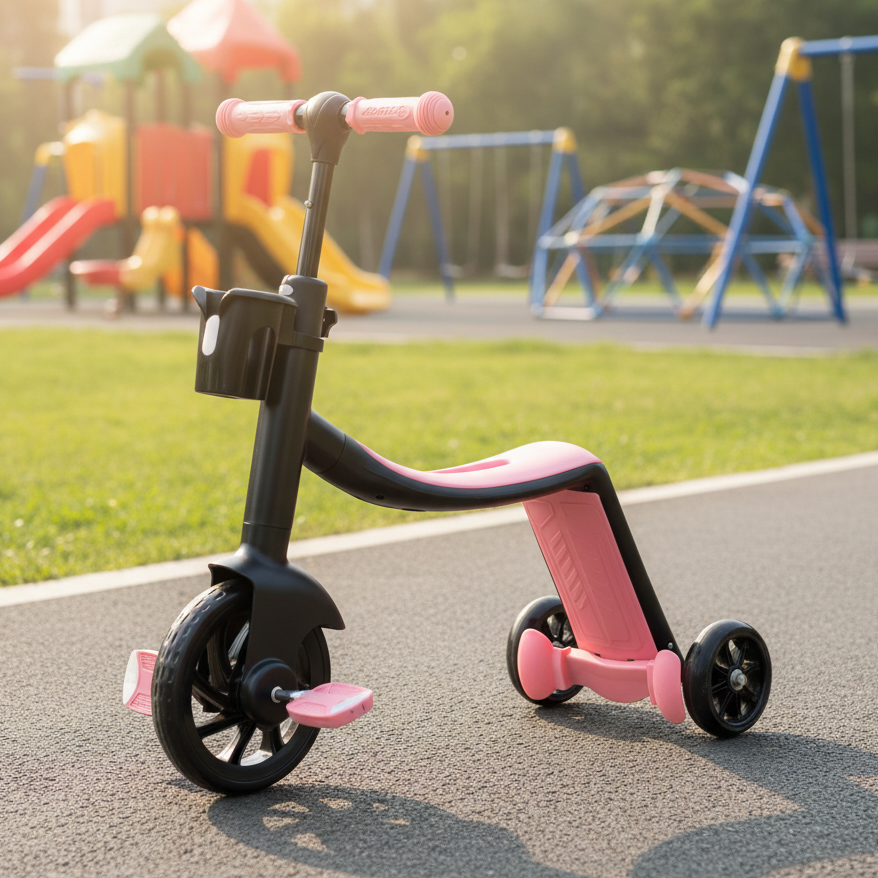 2 in 1 Kids Tricycle Scooter Convertible Balance Bike (6688)