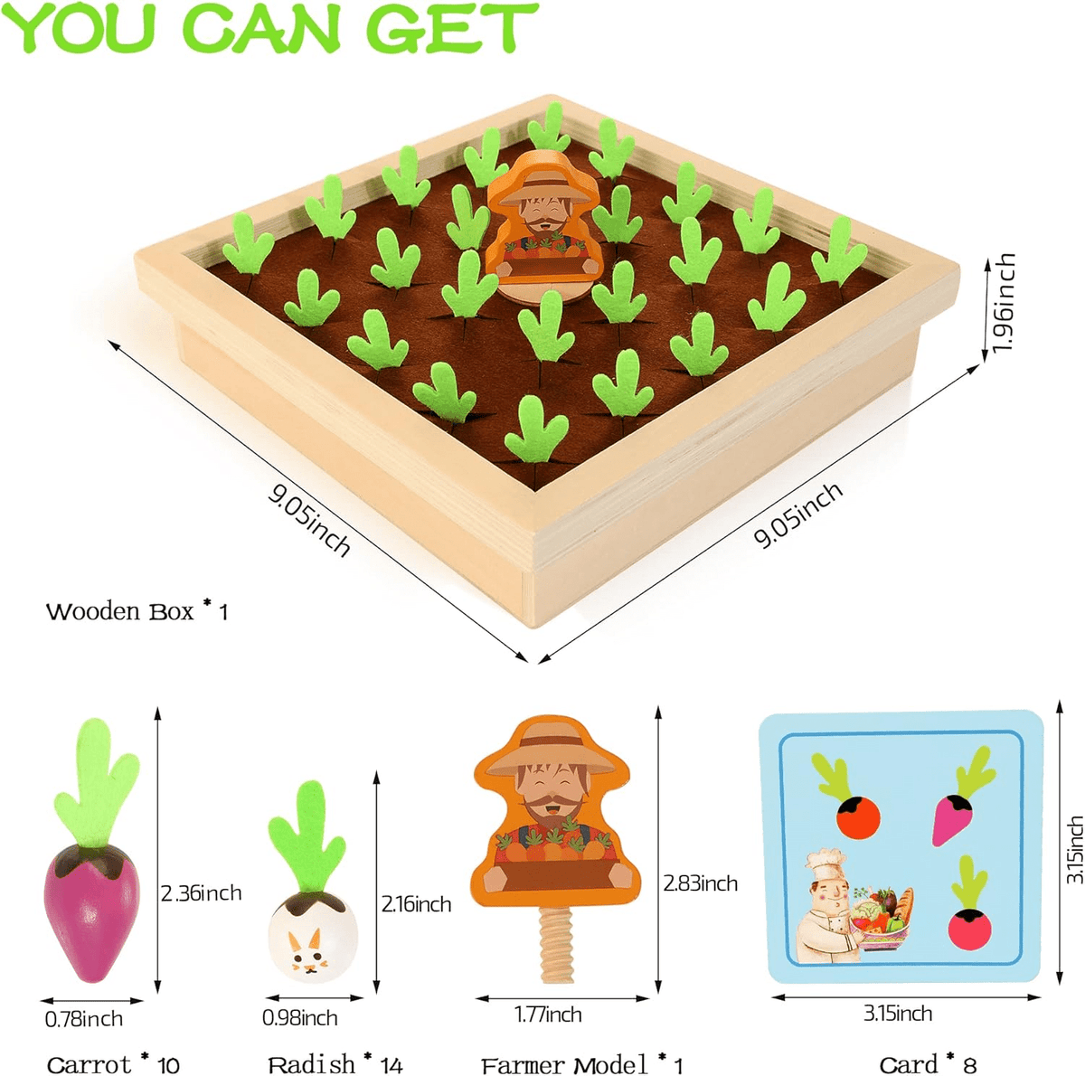 Wooden Vegetable Harvest Learning Game (YT-3688)