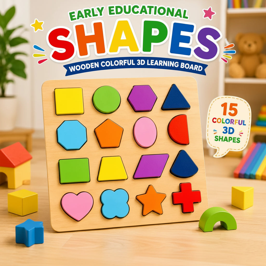 Early Educational Wooden Colorful 3D Learning Board (XY-5624)