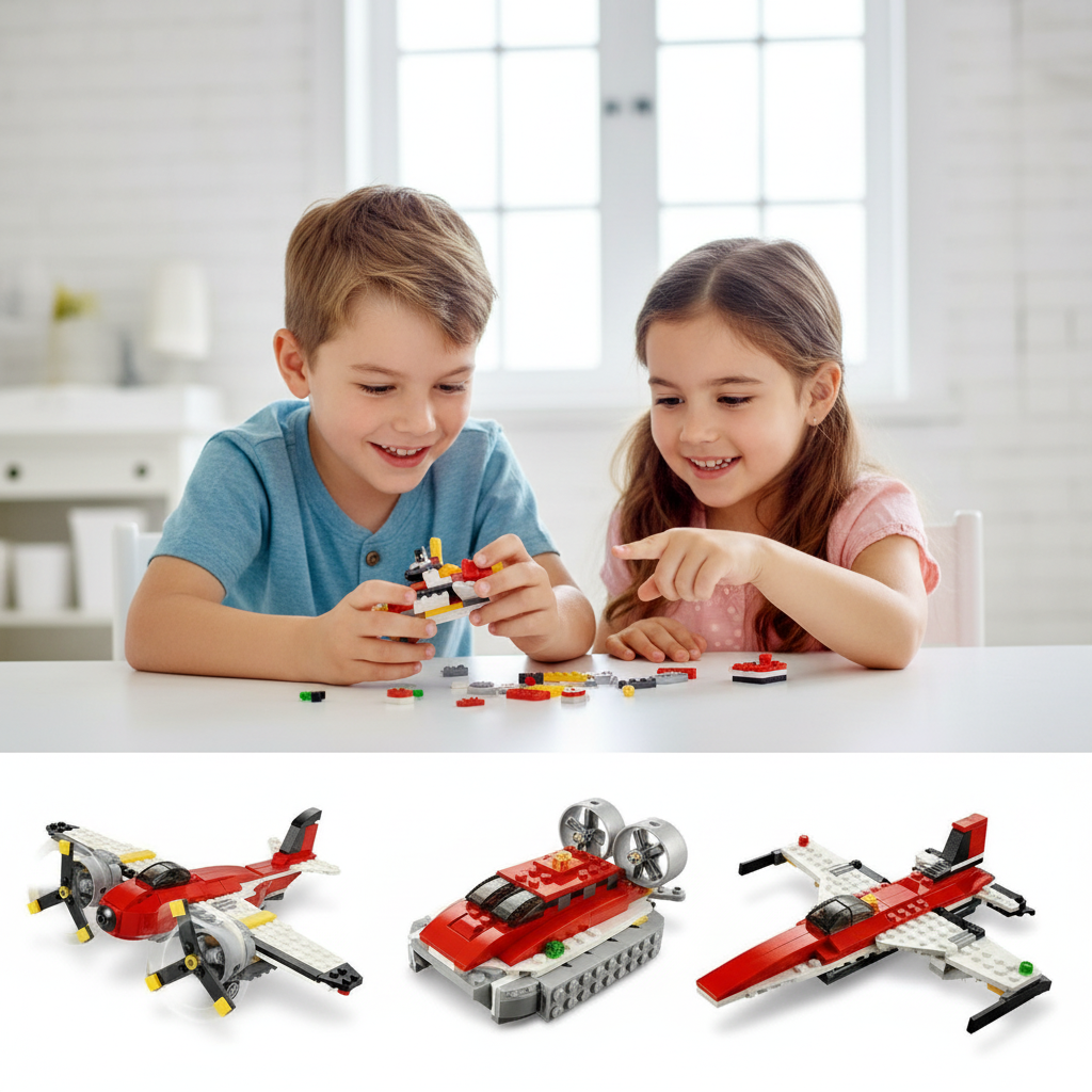 Architect 3-in-1 Fighter Jet, Boat & Airplane Building Blocks (241+ Pcs | 3111 )