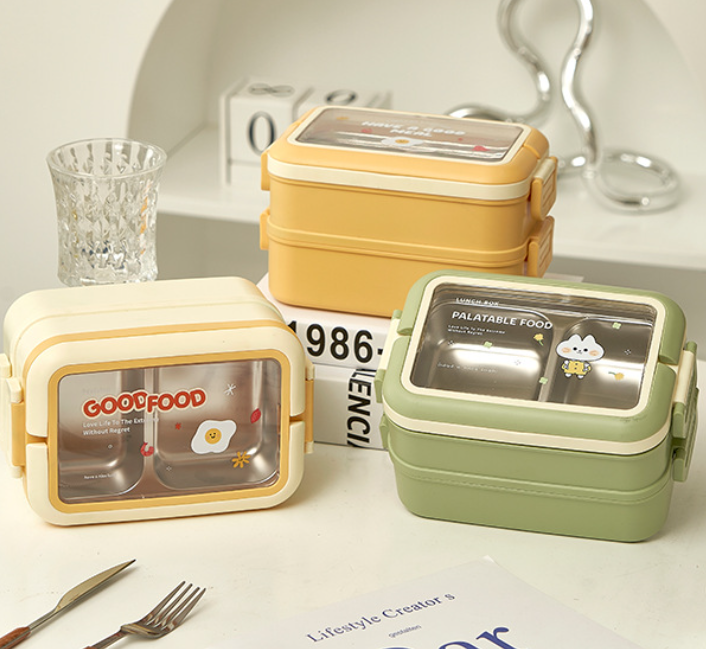 Double Layer Stainless Steel Kids Lunch Box (029-9)