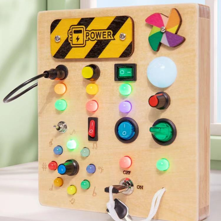Electric Educational Wooden Montessori Toy with LED Light Switch (TC-044)
