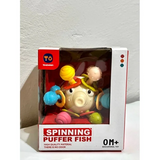 Spinning Puffer Fish Baby Rattle Teether Sensory Toy for Infants (RT603-7)