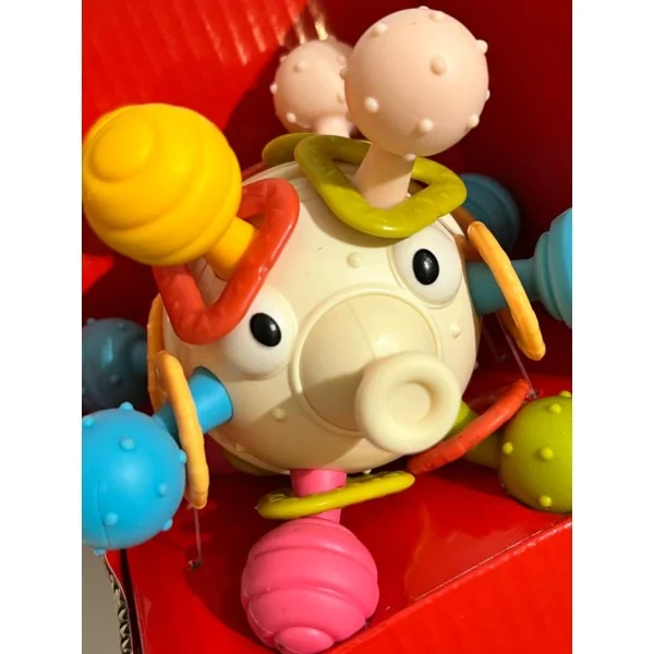 Spinning Puffer Fish Baby Rattle Teether Sensory Toy for Infants (RT603-7)