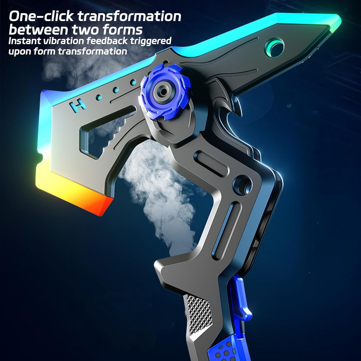 2-in-1 LED Transforming Axe & Sword Toy with Spray Effect for Kids (HY2555)