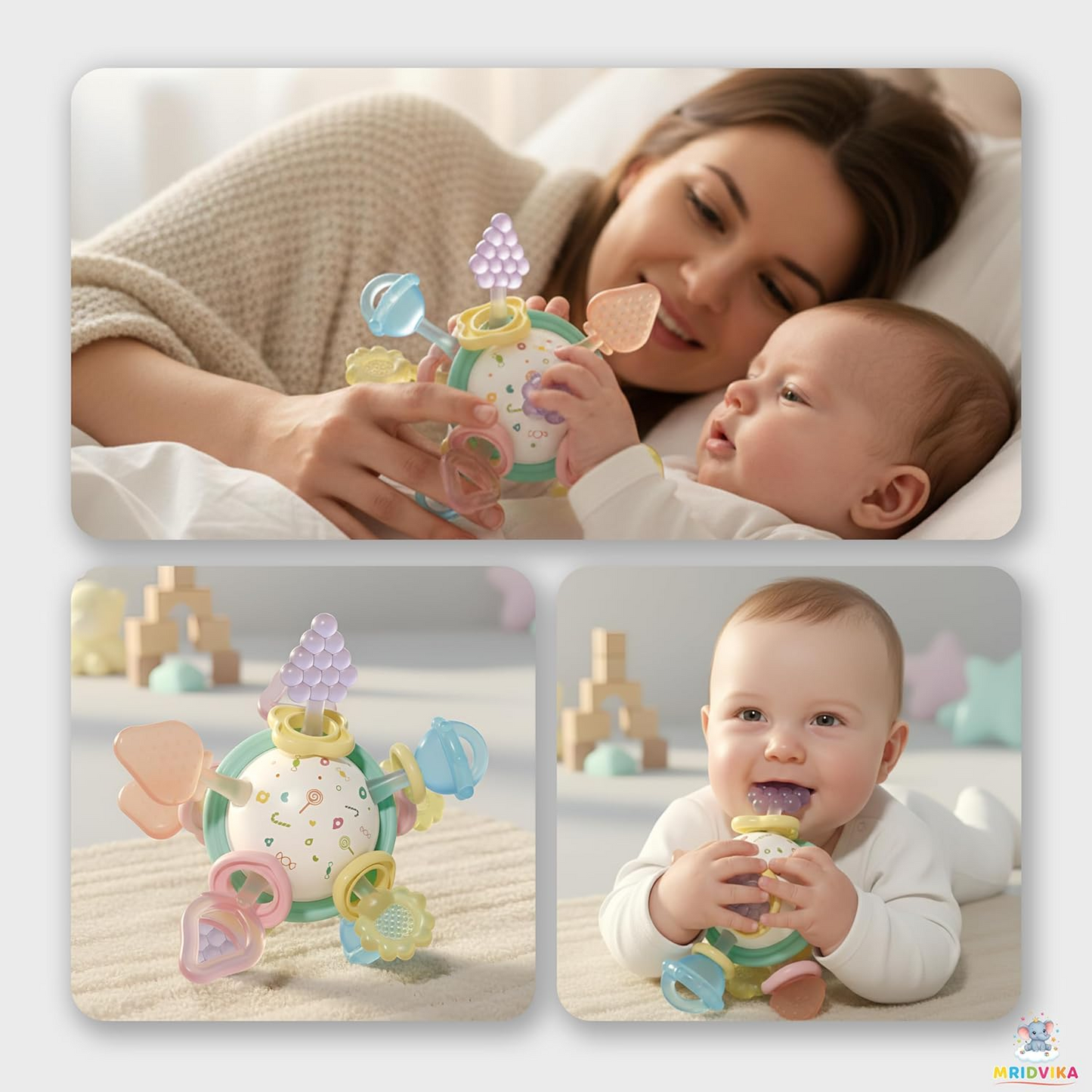 3 in 1 Teether Ball - Toynix.pk