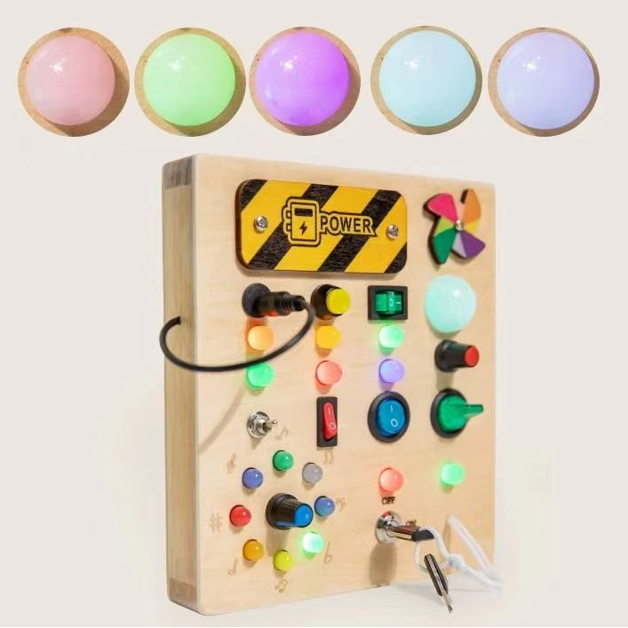 Electric Educational Wooden Montessori Toy with LED Light Switch (TC-044)