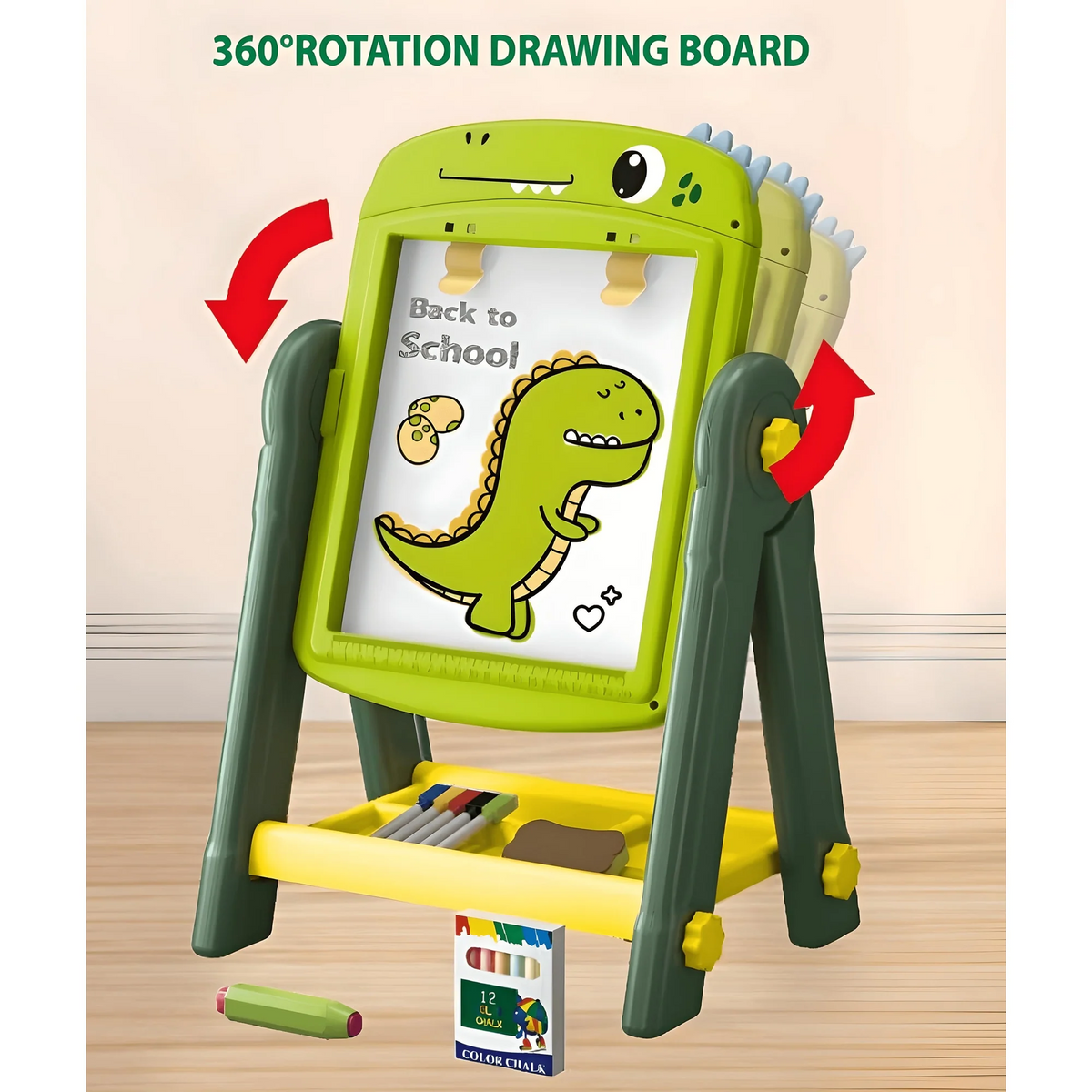 Kids Dual-Sided Magnetic Art Easel Drawing Board with Accessories (050-65)