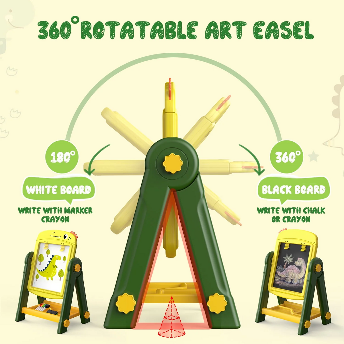 Kids Dual-Sided Magnetic Art Easel Drawing Board with Accessories (050-65)