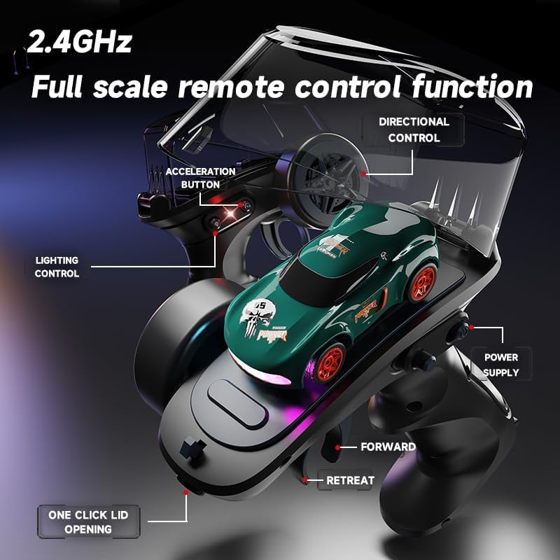 Lighting Mini Desktop Drift RC Car 1/64 Scale 4WD