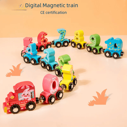 Wooden Digital Number Train Toy Set - Toynix