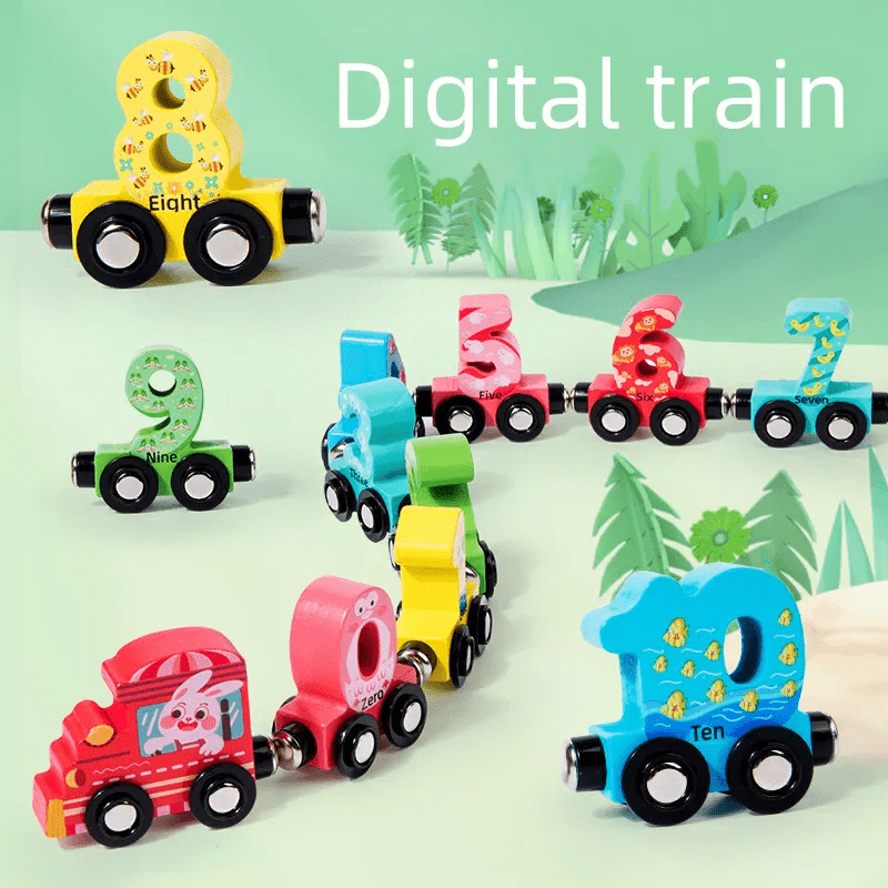 Wooden Digital Number Train Toy Set - Toynix